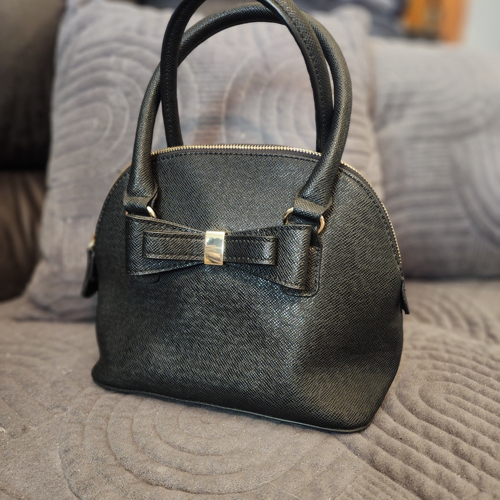 3 For $15! Apt. 9 Black Textured Satchel with Bow Accent